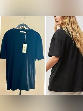NWT NA-KD Women’s Classic Black Oversized Crewneck Cotton T-Shirt